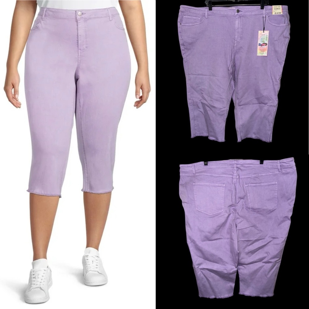 ⬇️Alivia Ford Lavender Fray Hem Capri Length Jeans
